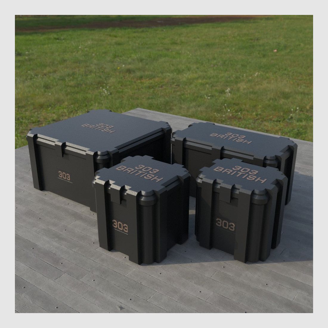 Caja de municiones Filamelt / .303 British / 'tapa abatible' / caja de cartuchos, caja de municiones