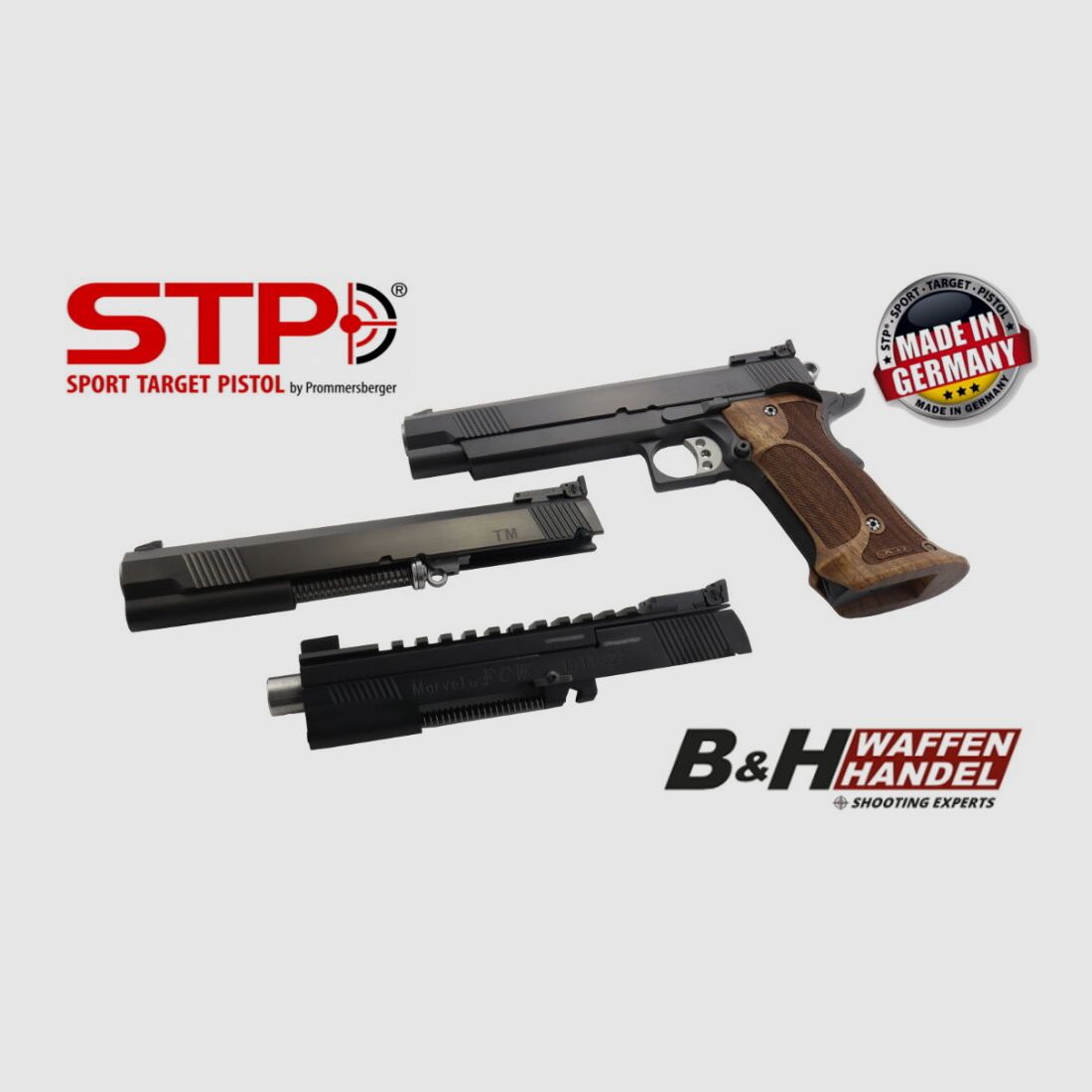 STP	 TM 6.0 Target Master & Wechselsystem TM 6.0 9mm Luger + Wechselsystem .22lr mit Nill Match-German-Master Griff und BOMAR Visierung