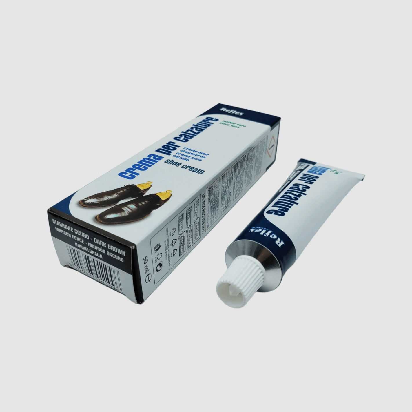 Crema Reflex Chromatin super glänzend Testa di Moro für Schuhe 50 ml