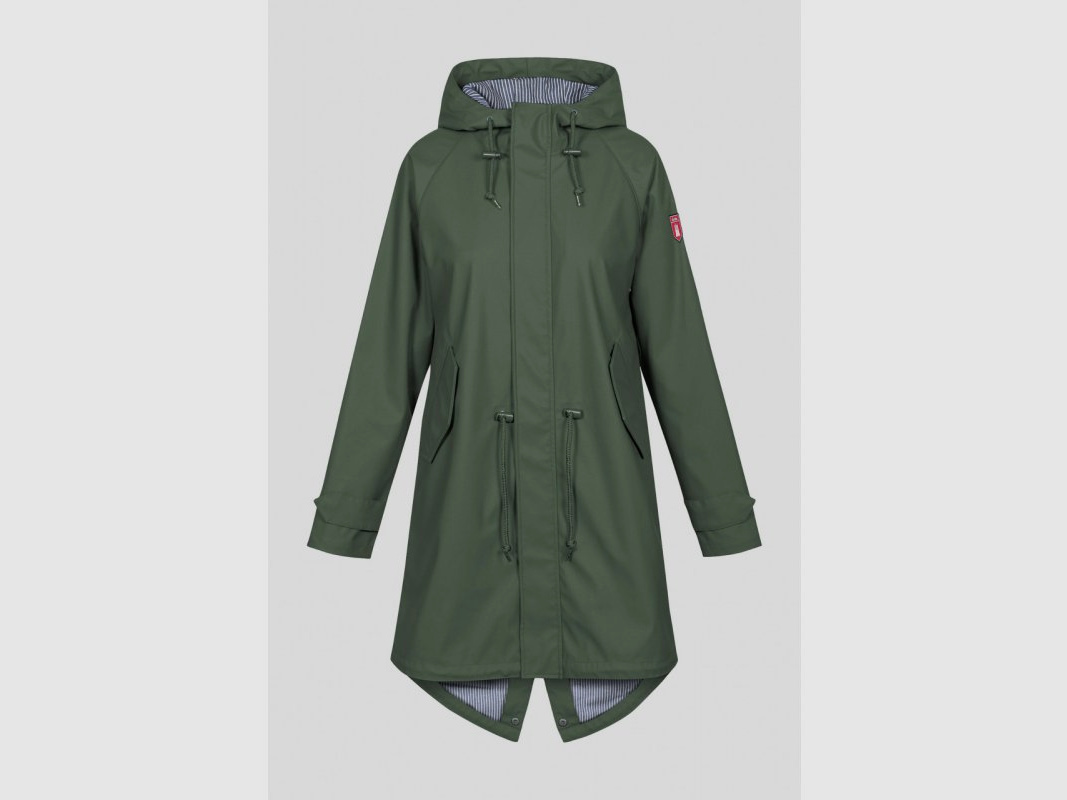 Derbe Damen Regenmantel Friese Traveby Fisher Oliv 44