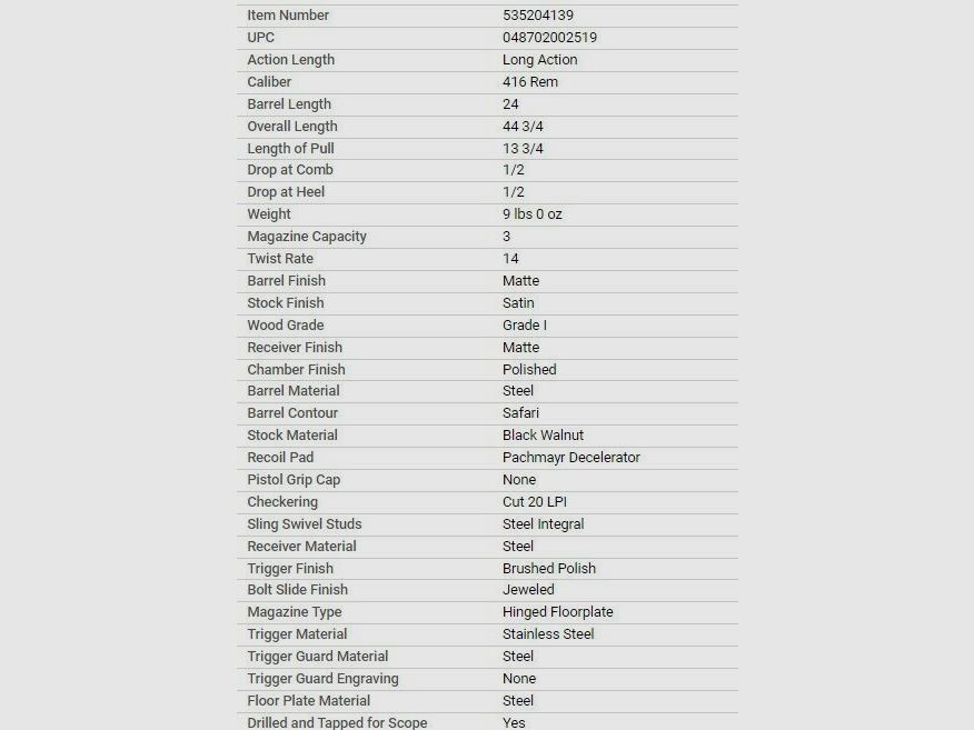 Winchester 70 Safari Express .416 Rem. Mag. Auf Lager