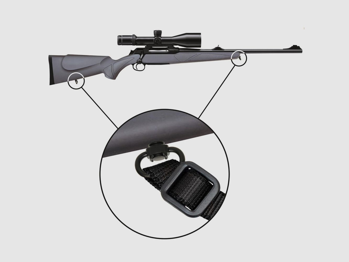 Halder Anilla portafusil y bushing SLIM «Push & Go» (para culatas de plástico), imagen 4 de 4