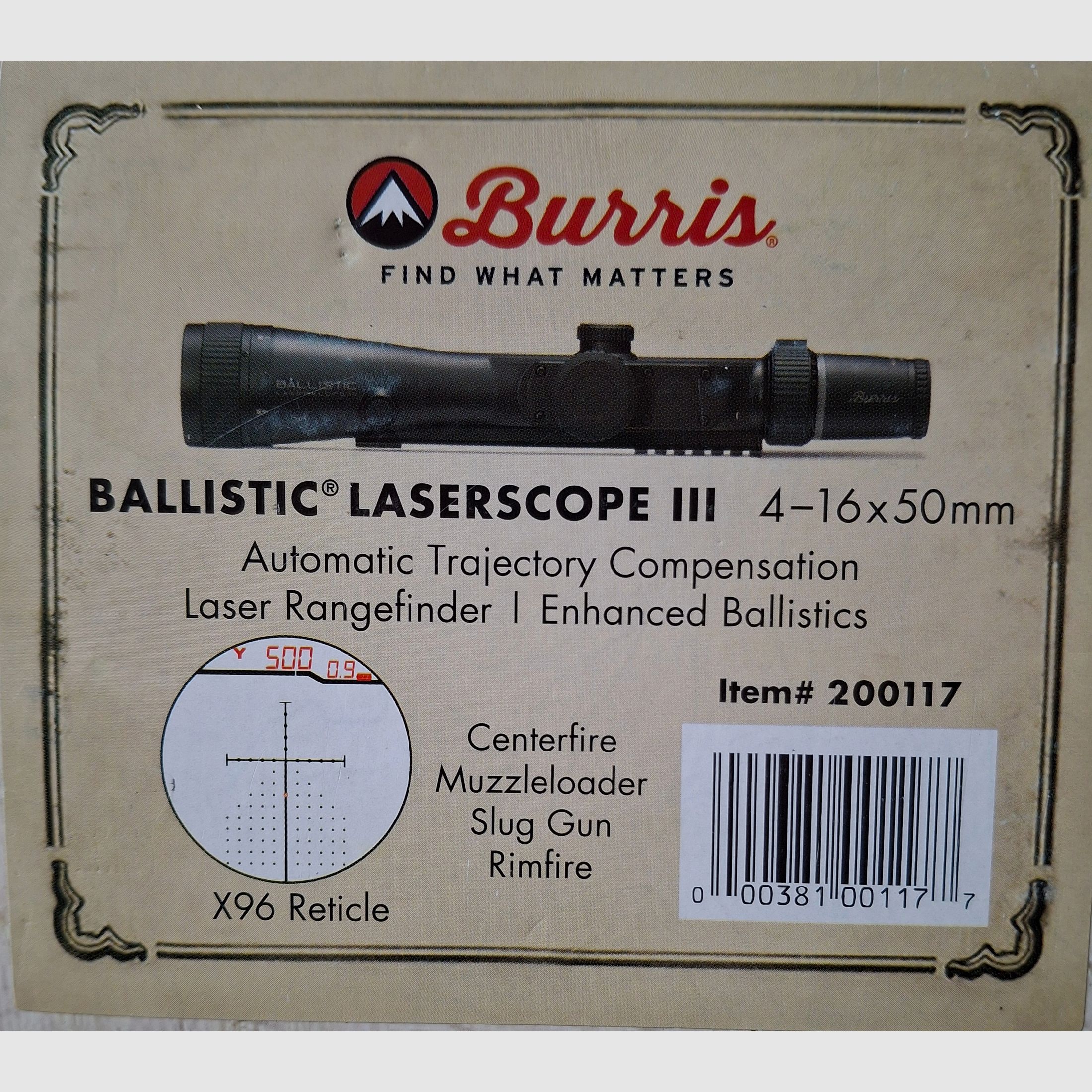 Burris Ballistic LaserScope III 4-16x50 Variante Druckknopf.