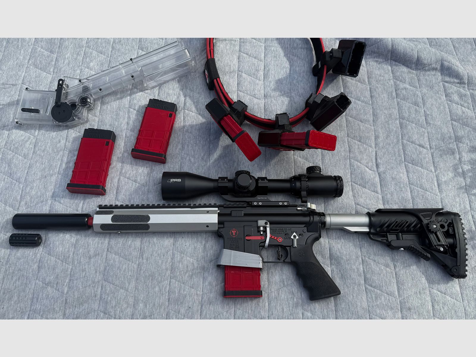 Tipppmann M4-22 Elite Red Line .22lr 16"  mit ZF 2,5-15x50 und Hipertouch  Competition 