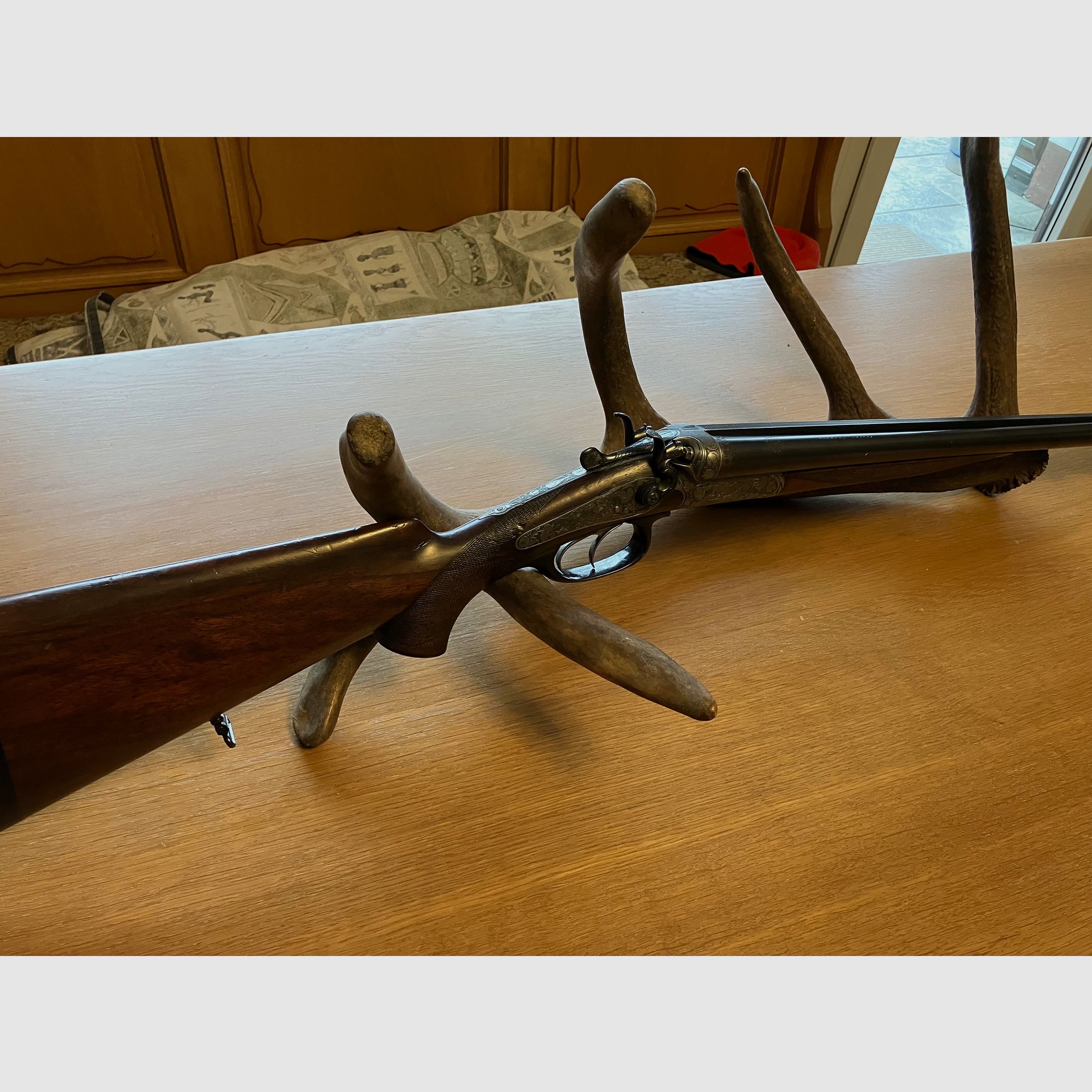 JULIUS SEYBOLDT Hahndoppelflinte cal .16, Silber Beschläge und Zier Gravuren, guter Zustand!