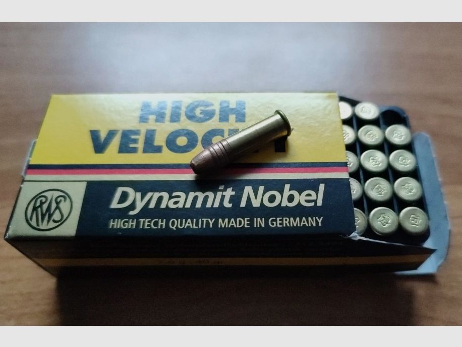 RWS HIGH VELOCITY HV HP verchroomd .22 lfb KK (1450 schoten beschikbaar)