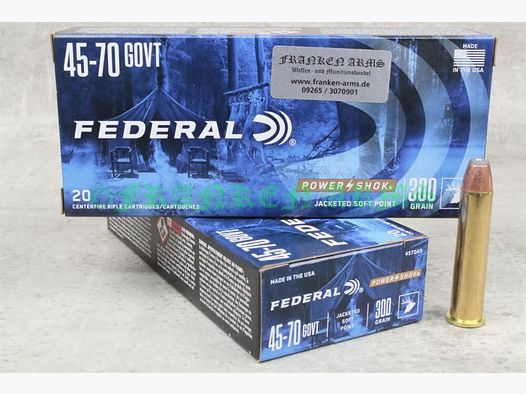 Federal Power Shok .45-70 Govt. Teilmantel 300gr. 19,4g 20 Stück Staffelpreise