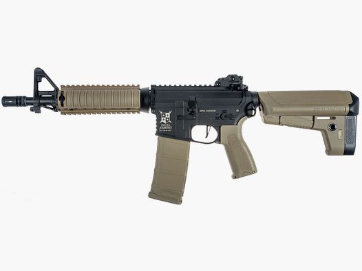AR15 CQB-R BRAVO Delta Armory Tan/Schwarz S-AEG Airsoft Gewehr Frei ab 18 Jahren