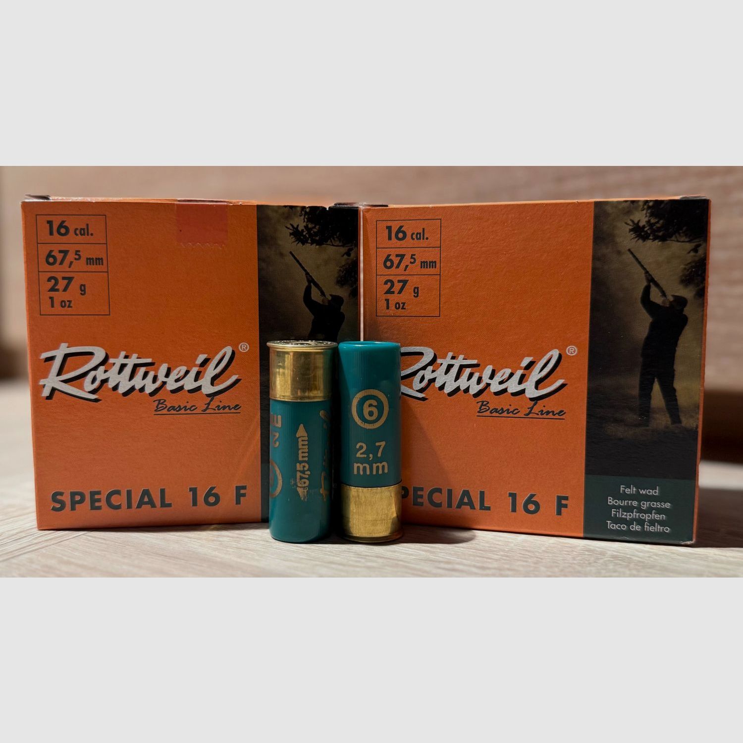 Rottweil Special 16 F - 16/67.5 - 27g - No. 6 (2.7mm) - Lead