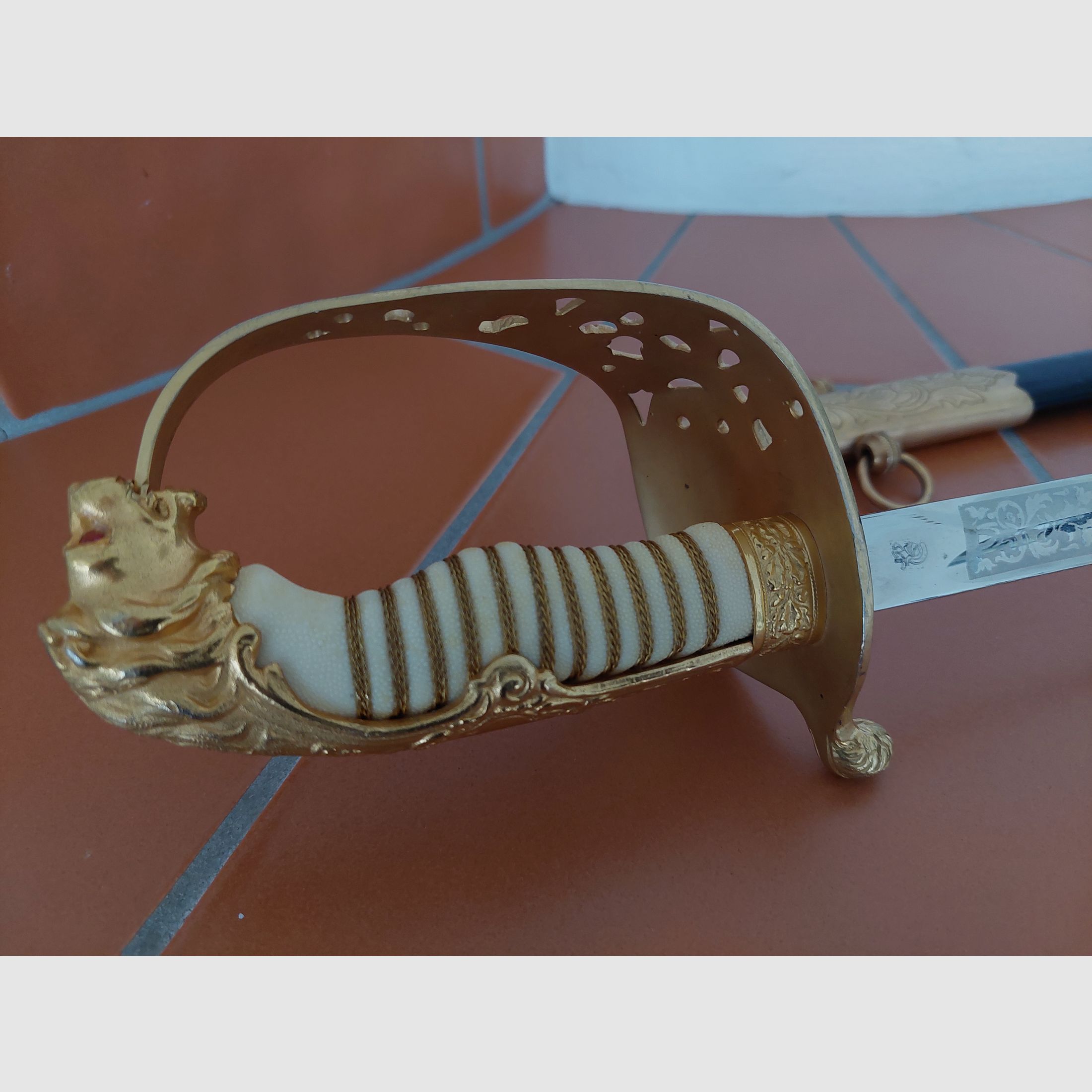 WKC sabel / degen, Colombia, 24 karaat verguld, prijs naar overeenstemming