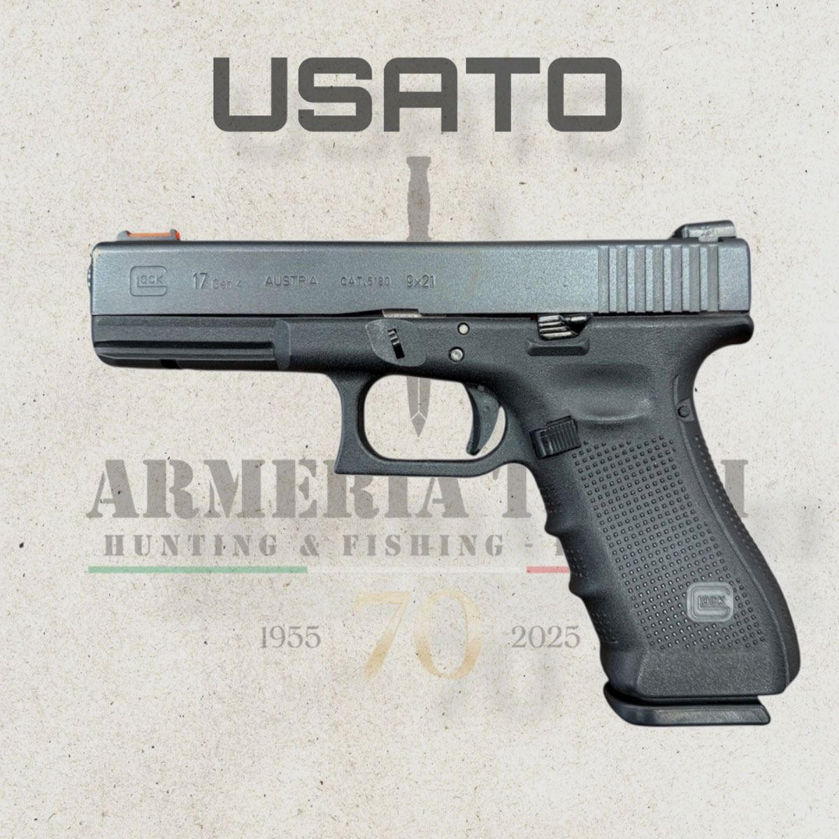 UTILISÉ – PISTOLE – GLOCK MOD. 17 Gen 4 cal. 9×21, image 1 sur 3