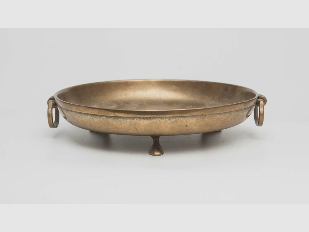 schwere Messingschüssel Antik Jagd Deko