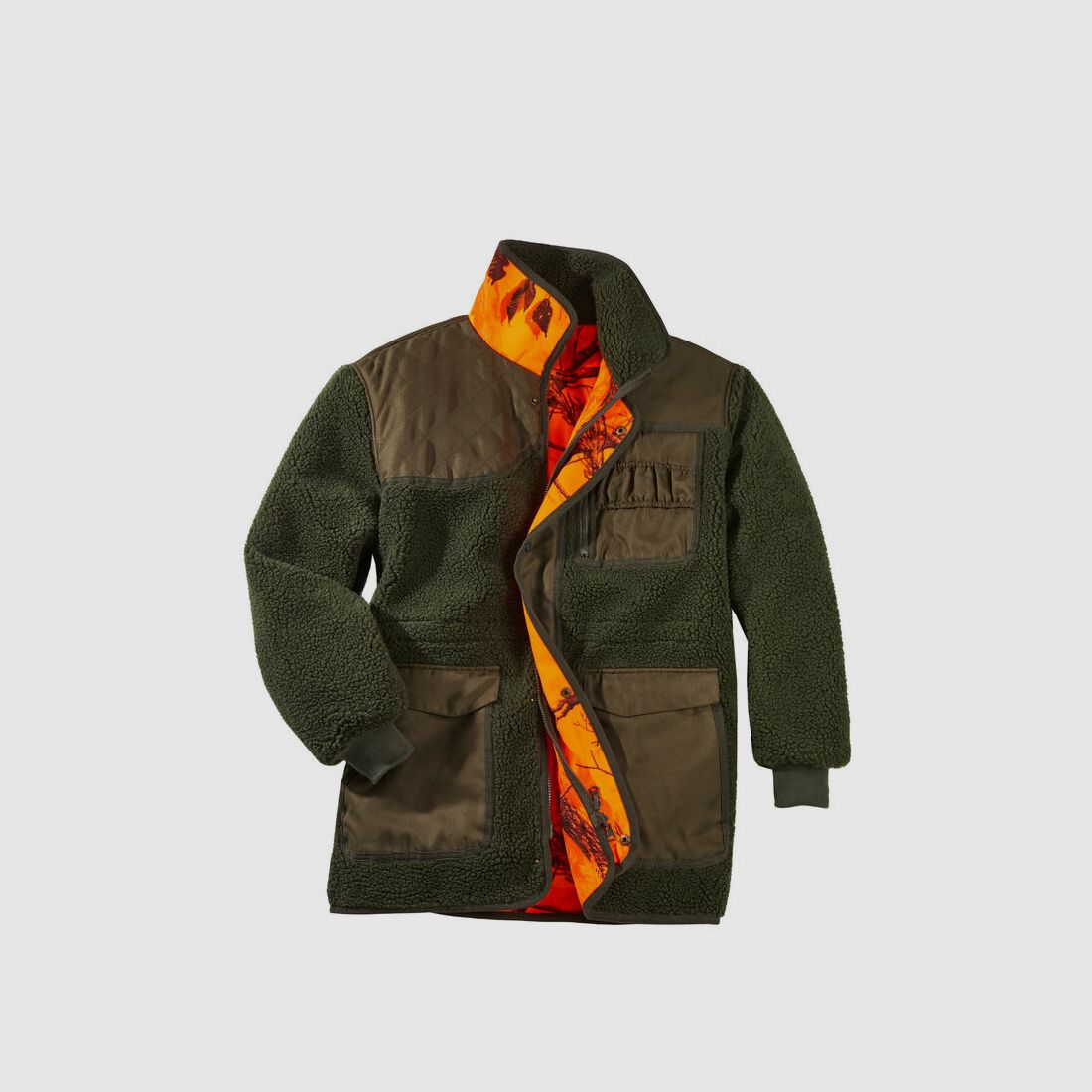 Scheibler Wendejacke Fox – Oliv/Camo Orange