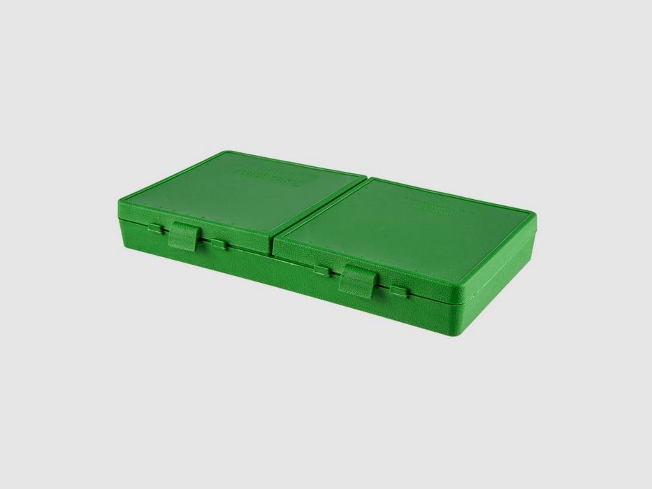 MTM scatola per cartucce P-200-9-10 verde con coperchio a ribalta per 200 cartucce 9mm e inferiori.