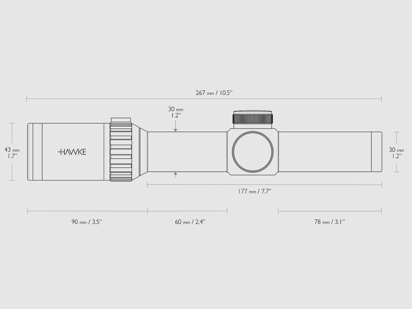 HAWKE 14402 Zielfernrohr VANTAGE 30 WA 1-8X24 TACTICAL BDC ABSEHEN