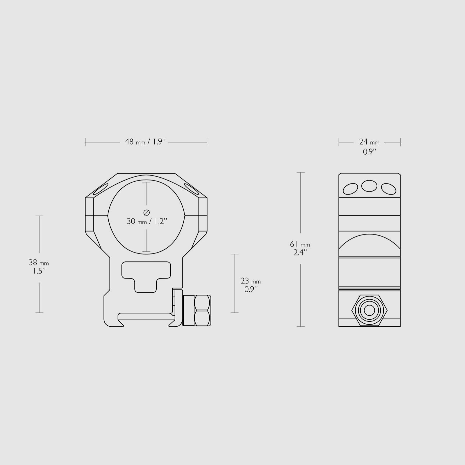Hawke 24118 Taktische Ringmontage 30 mm Weaver Extra Hoch