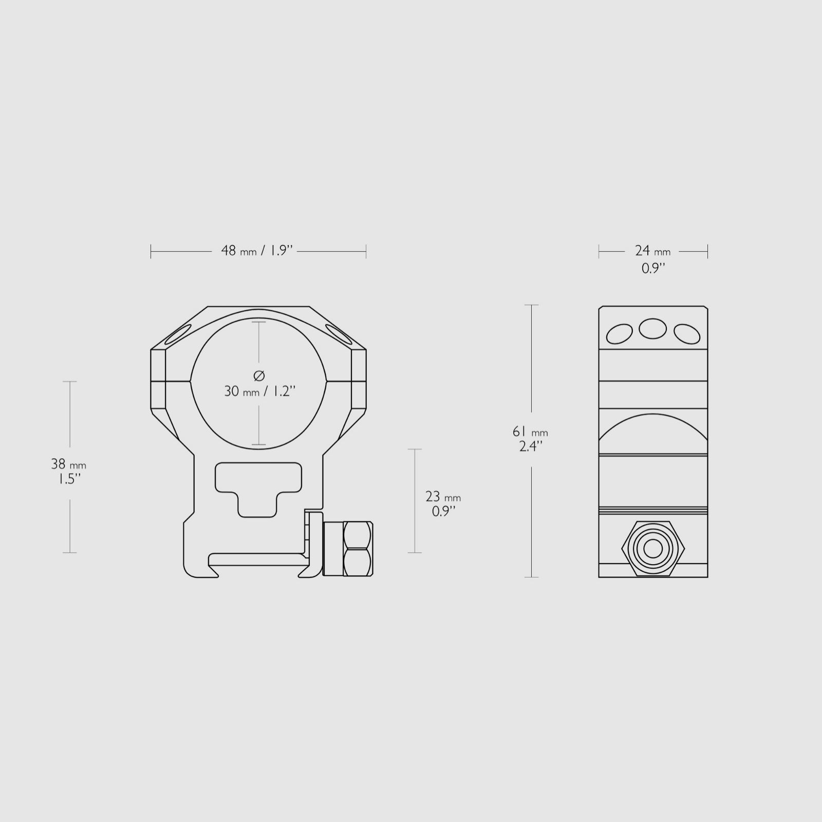 Hawke 24118 Montage de lunette tactique 30 mm Weaver Extra Haute