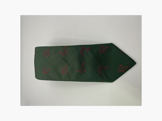Krawatte grn Motiv roter Hirsch