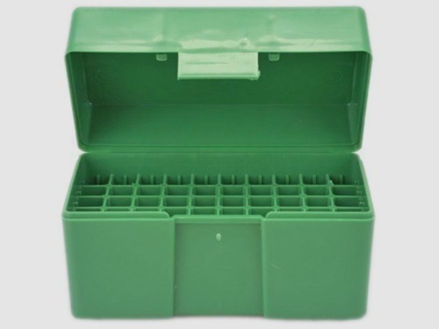 RCBS Scatola per munizioni / scatola per 50 cartucce con coperchio a ribalta small rifle
