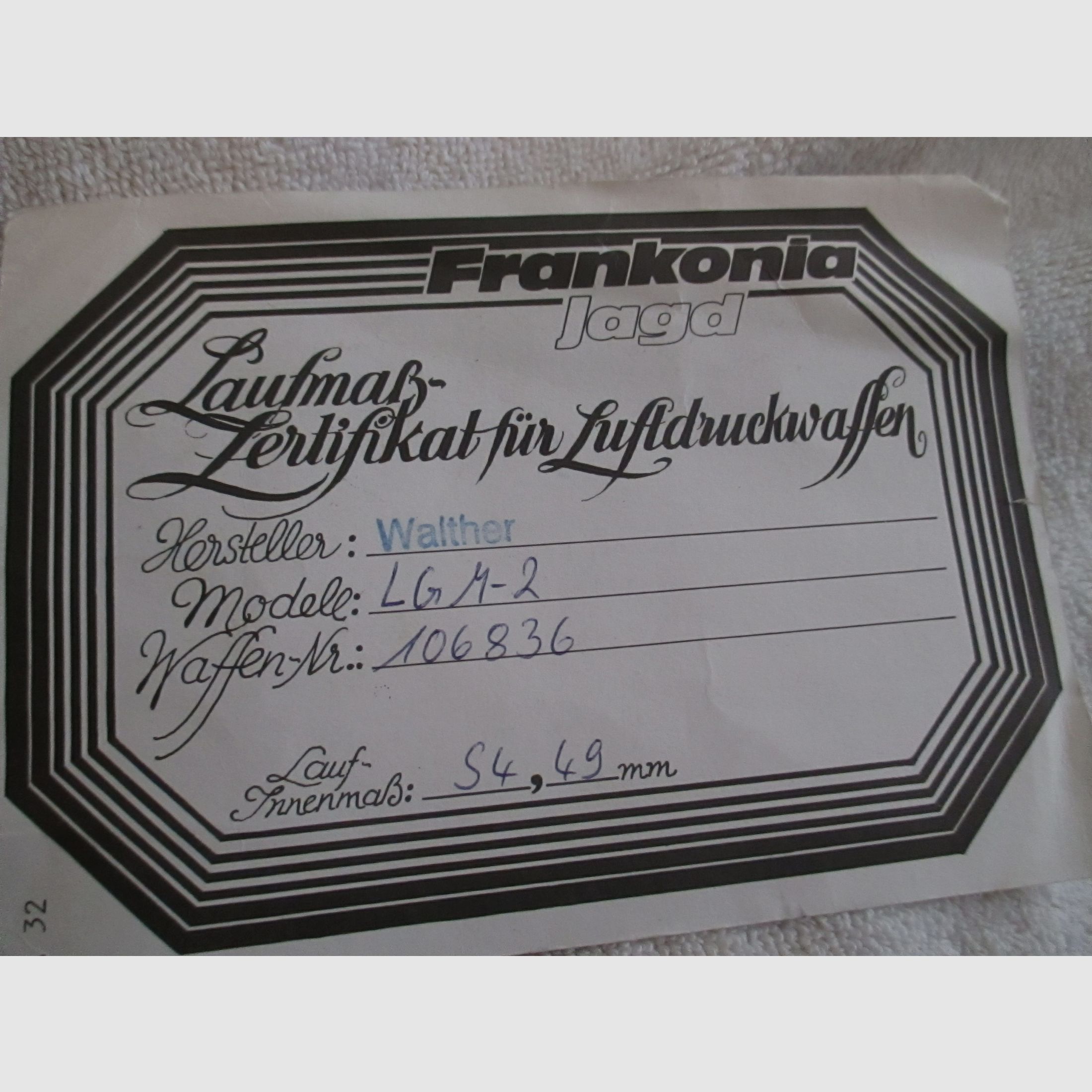 Broń sportowa 4,5 Walter LGM -2, zdjęcie 3 z 9