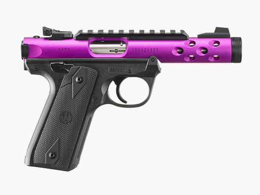 PISTOLE RUGER MARK IV 22/45 LITE .22 LR 4,4"/11,18CM ANODISÉE VIOLETTE 1/2"-28