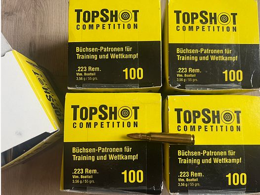 TopShot Competition .223 Rem 55 gr FMJ BT – 400 rounds – like new