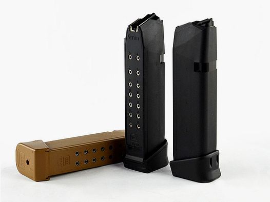 GLOCK HighCap Magazine Glock 17, 34 Gen 1-4, 9mm (17+2 cartouches), Suiveur Noir
