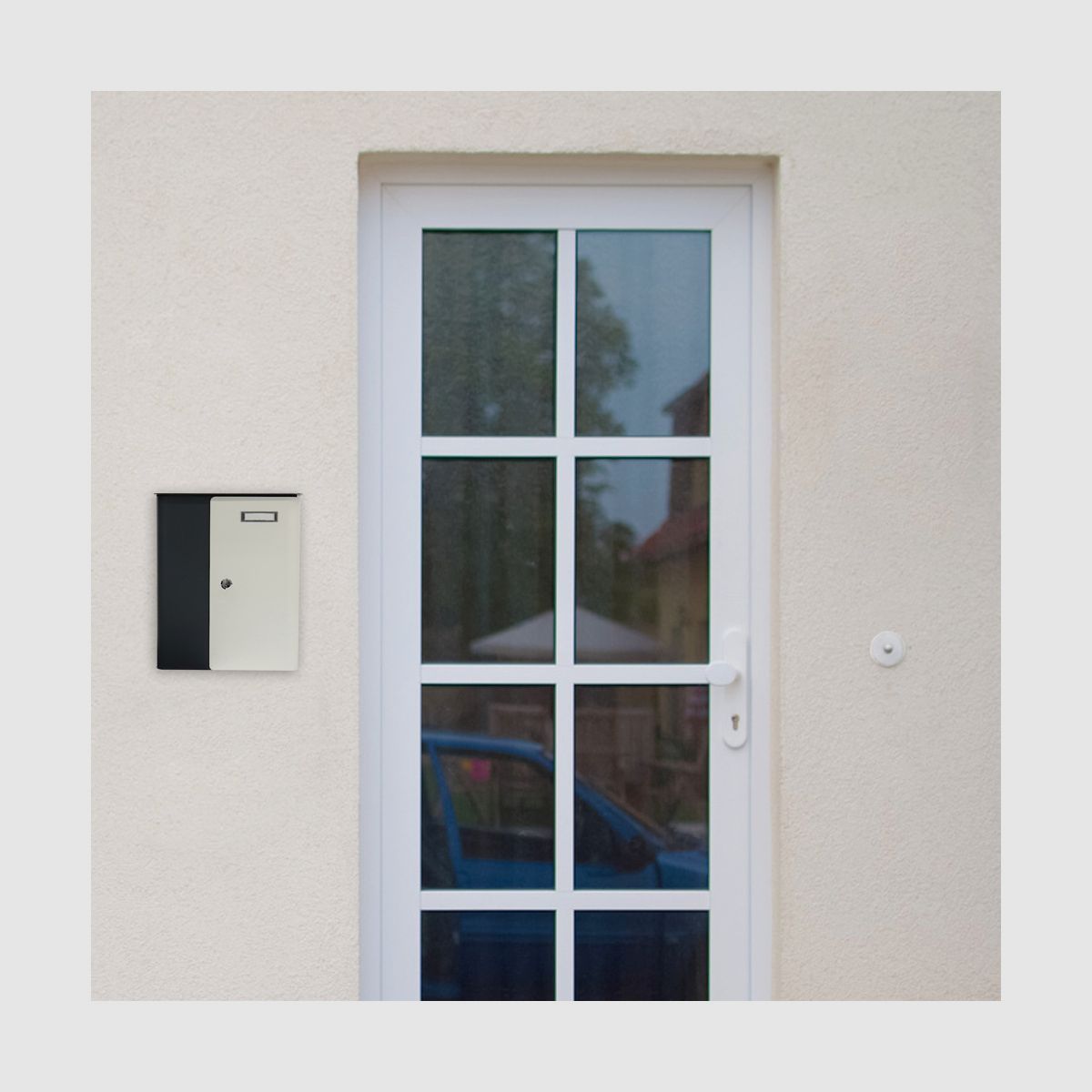 Rottner Briefkasten Splashy anthrazit weiß