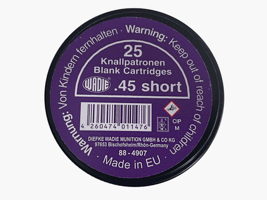 Wadie .45 Short Platzpatronen - 25 Stk.