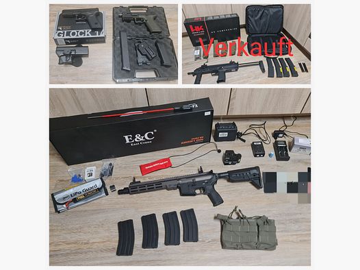 Airsoft Begadi E&C BC-9 M4 AR15, Novritsch SSP18 GBB, VFC Glock 17 Gen5 GBB