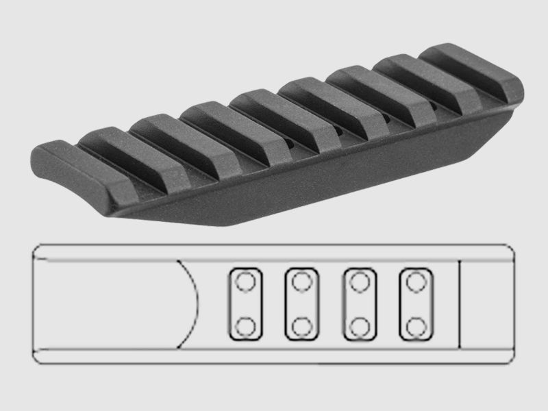 ERATAC 85mm Picatinny mount centered, height 13mm