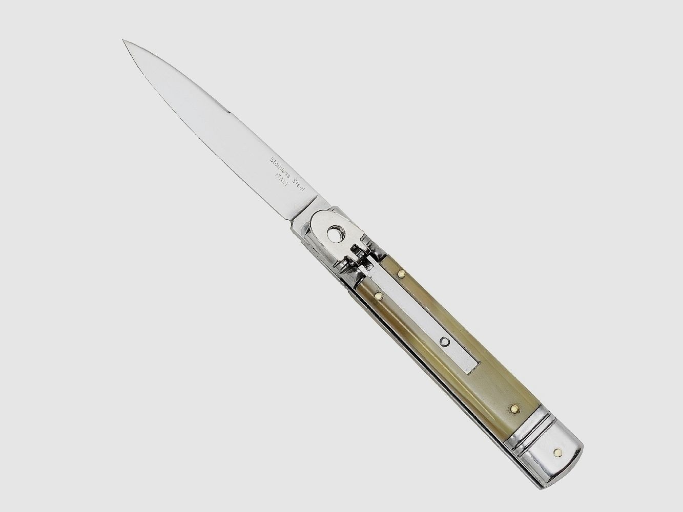 Springmesser klassisches "Stiletto" mit Horn-Griff