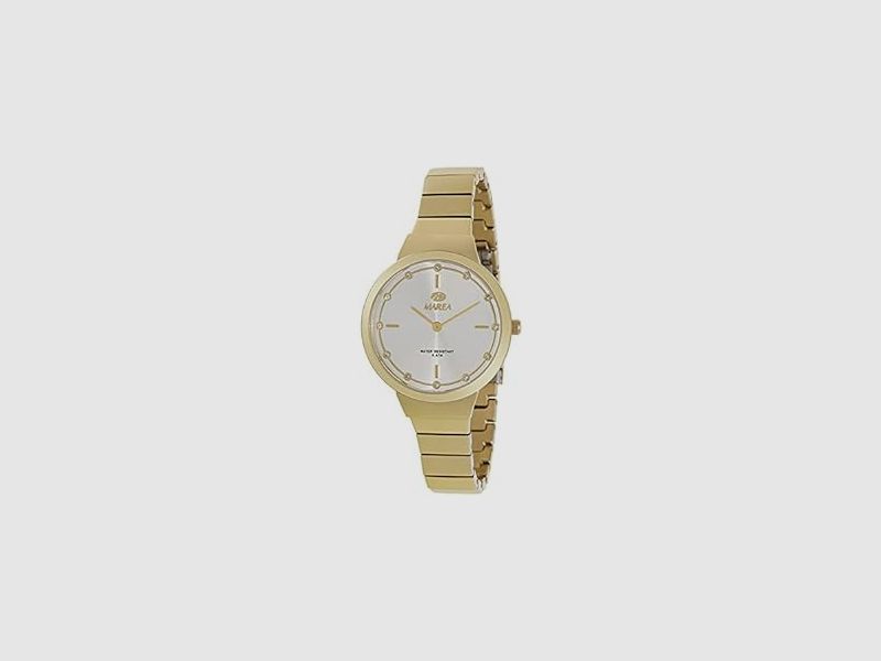 Marea Analoge Stalen Horloge Dames B54165/5 Goud met Steen Details