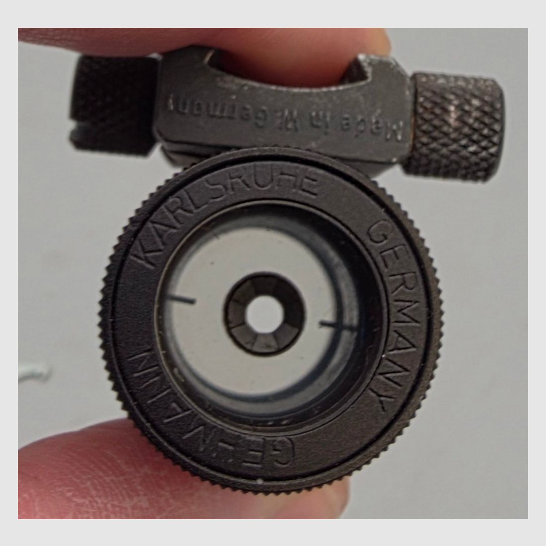 Tunneled front sight Anschütz with adjustable front sight ring with adapter