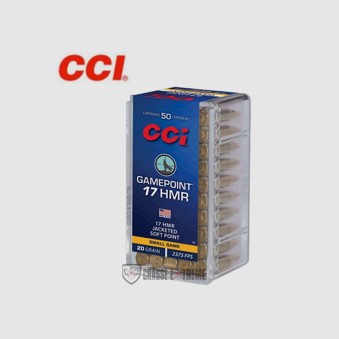 50 Patronen CCI Gamepoint Kal. 17Hmr 20Gr Jacketed Soft Point