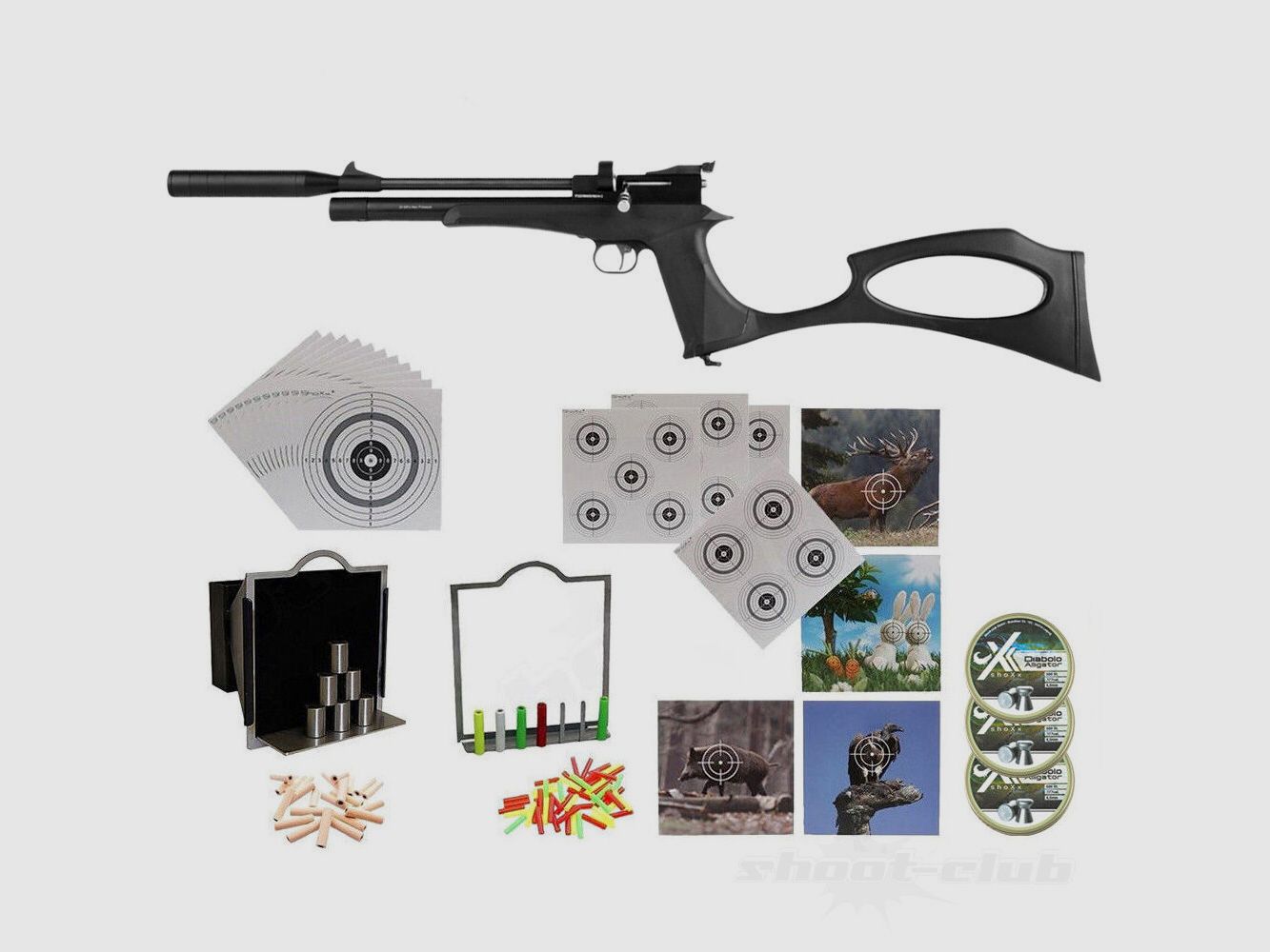Diana Bandit Black Pressluftpistole 4,5mm Diabolos Supertarget Set