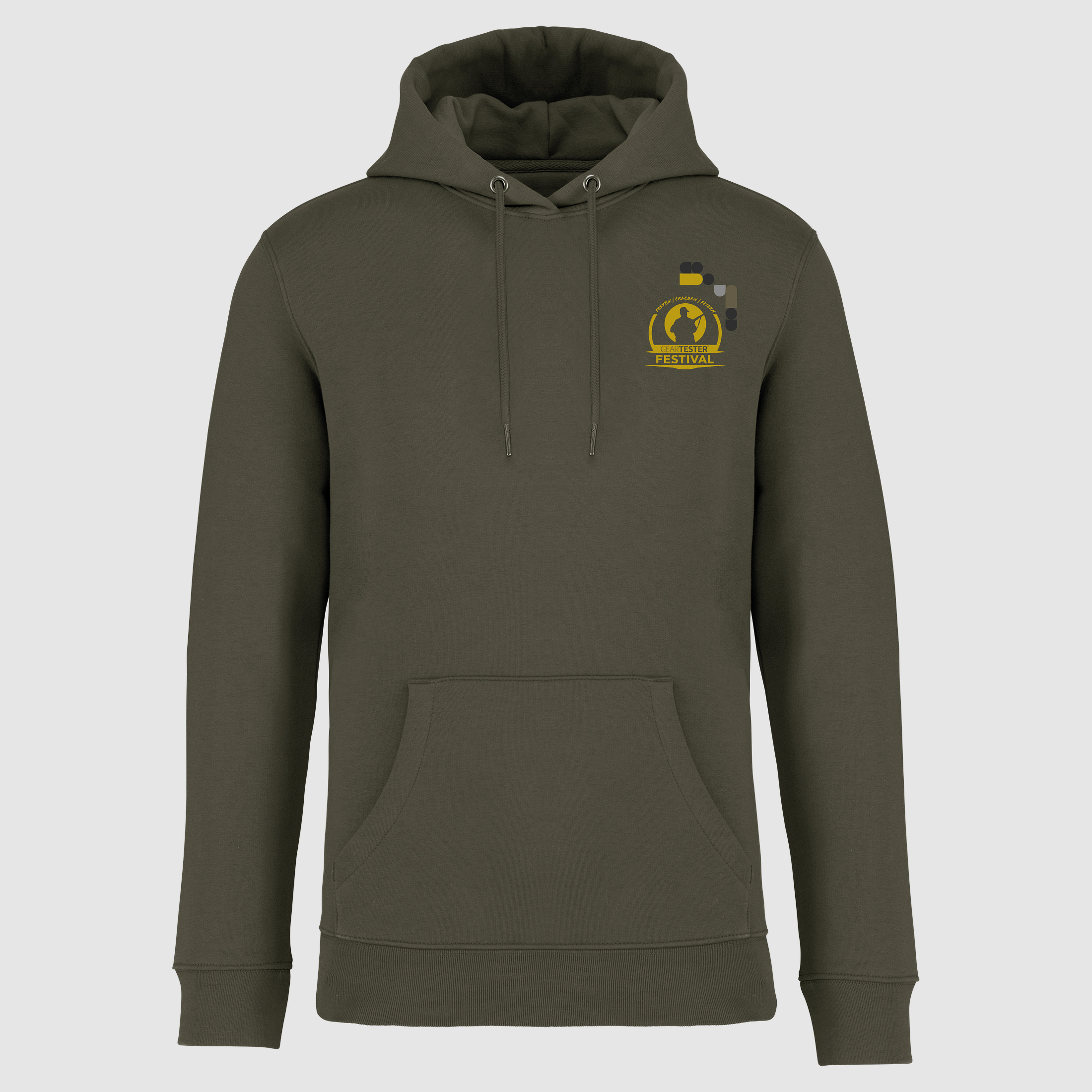 Geartester Festival Bio Hoodie, kleines Logo