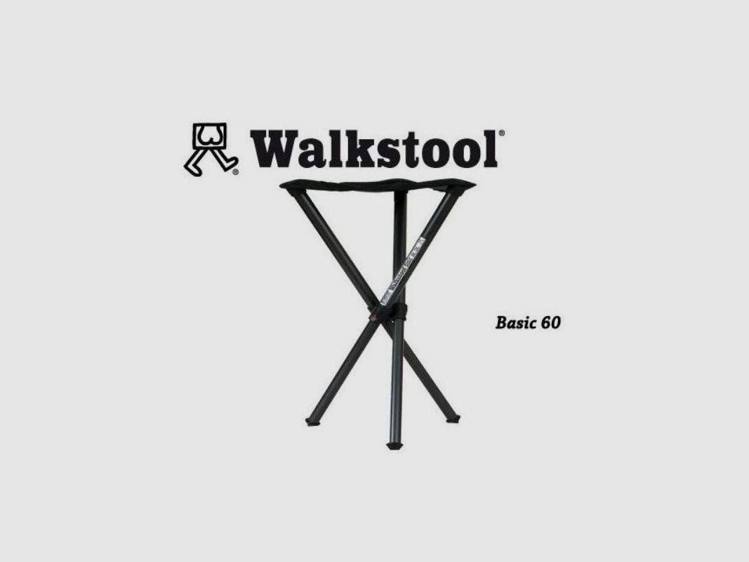 Seggiolino pieghevole treppiede da caccia e pesca Walkstool 60 cm in alluminio nero, immagine 2 di 2
