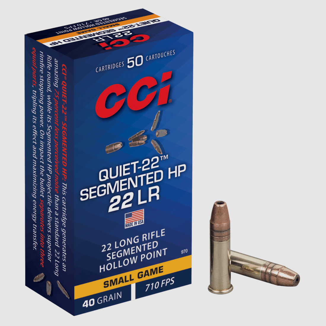 CCI 22LR Quiet-22 Segmentierte HP 40 Grain – Box mit 1000 Patronen
