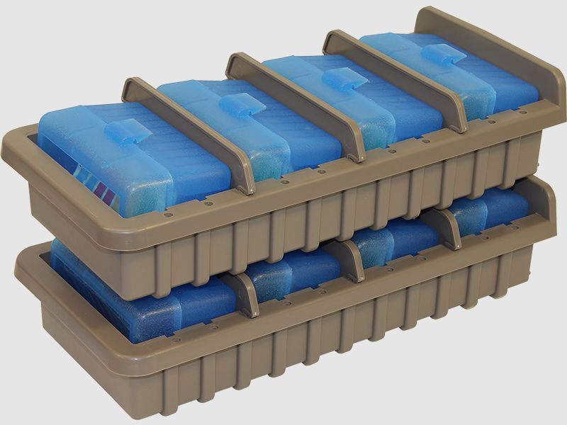 MTM Patronenboxenrek ARRS Ammo Rack blauw helder/donker aarde klein geweer