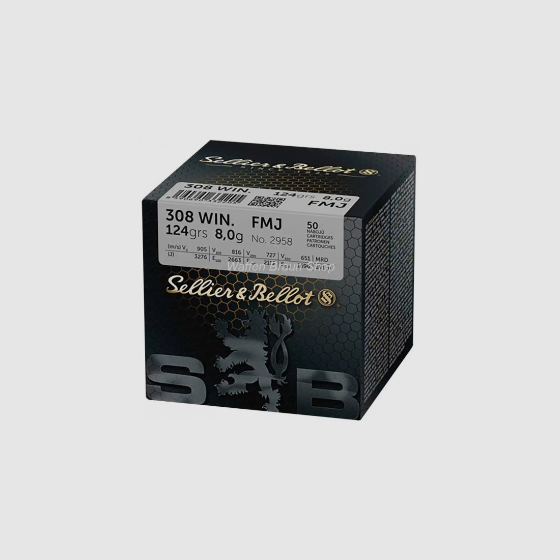 S+B .308 Win. Vollmantel 8,0g/124grs. 50 Stück