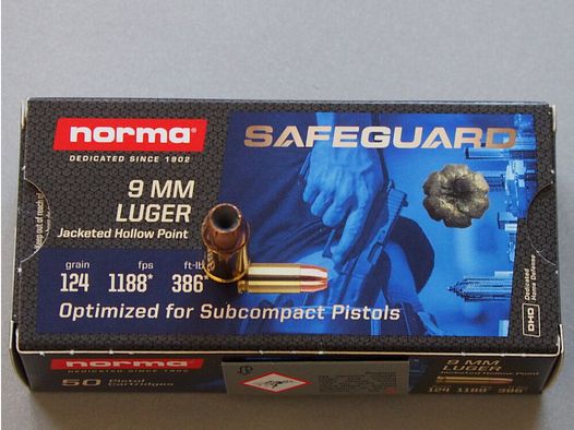 Norma	 Safeguard 124 grs JHP