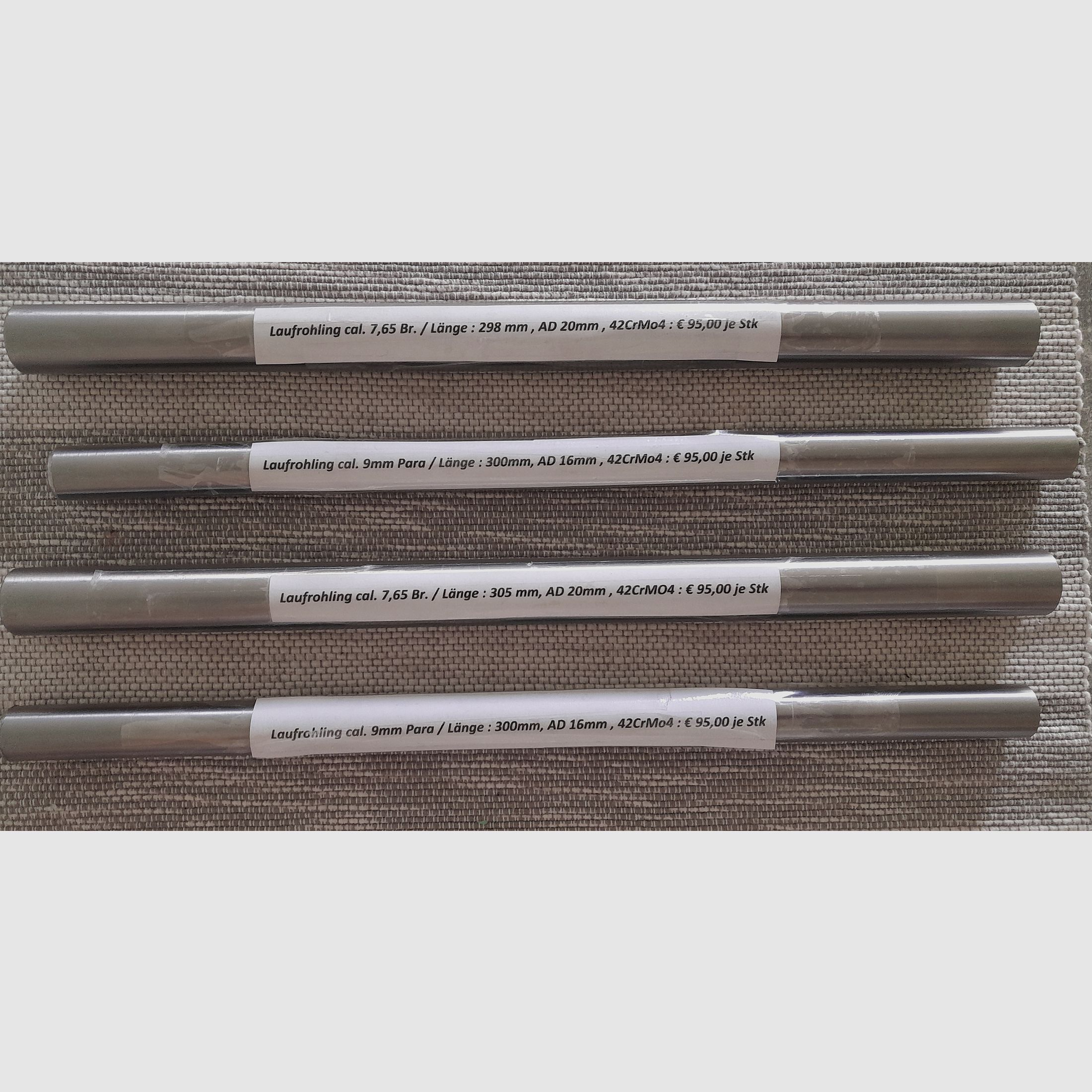 Barrel blanks / Air rifle barrels 9mm / 7.65mm