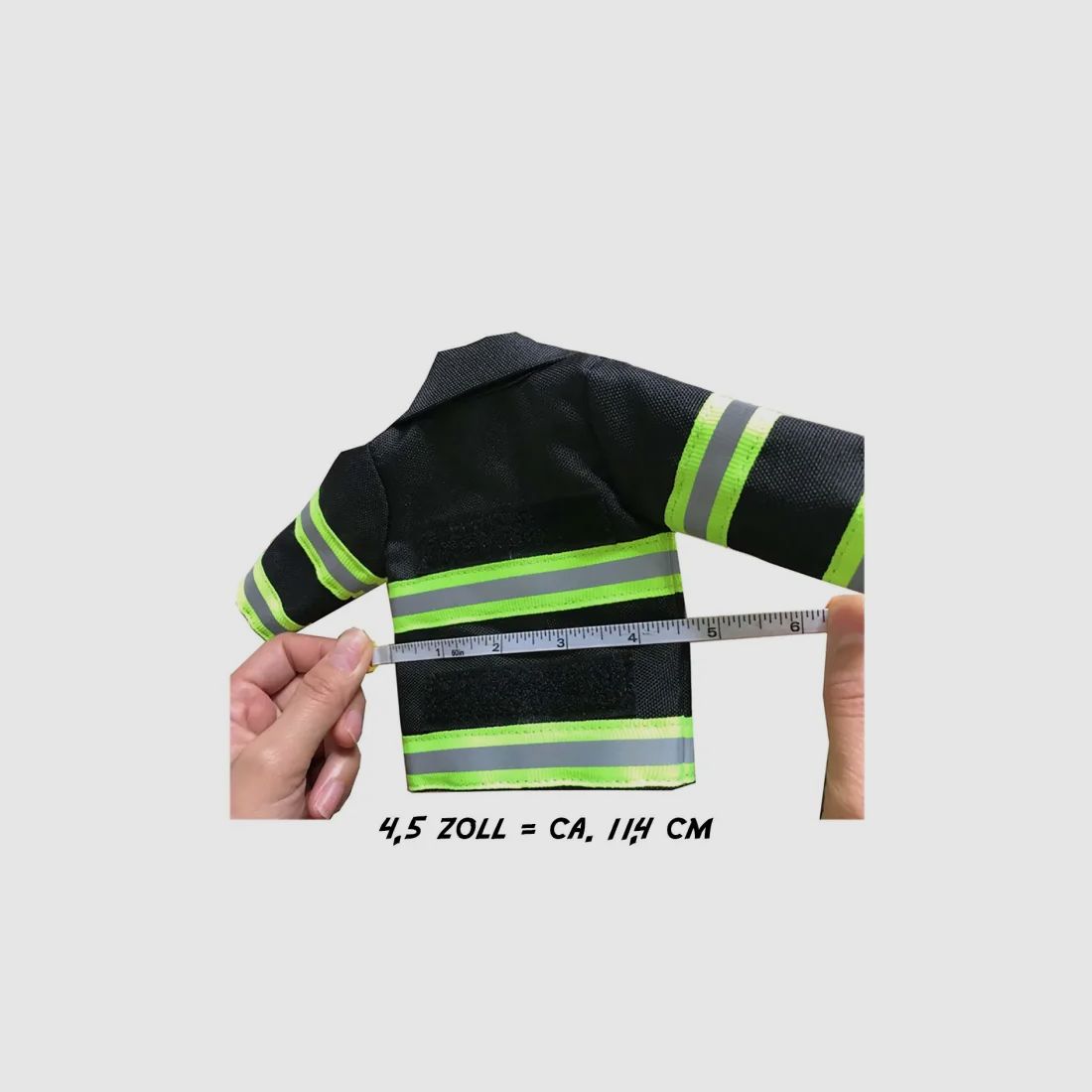 Mini Feuerwehr Jacke mit Reflektorstreifen für Bierflasche / Weinflasche / Thermosflasche