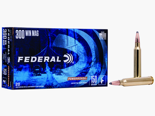 Federal Rifle Ammunition .300 Win. Mag. 9.7g Jacketed Soft Point Power Shok
