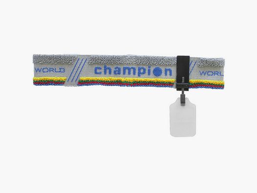 Stirnband Champion grau mit weiĂźer 30 mm ISSF-konformer Abdeckscheibe