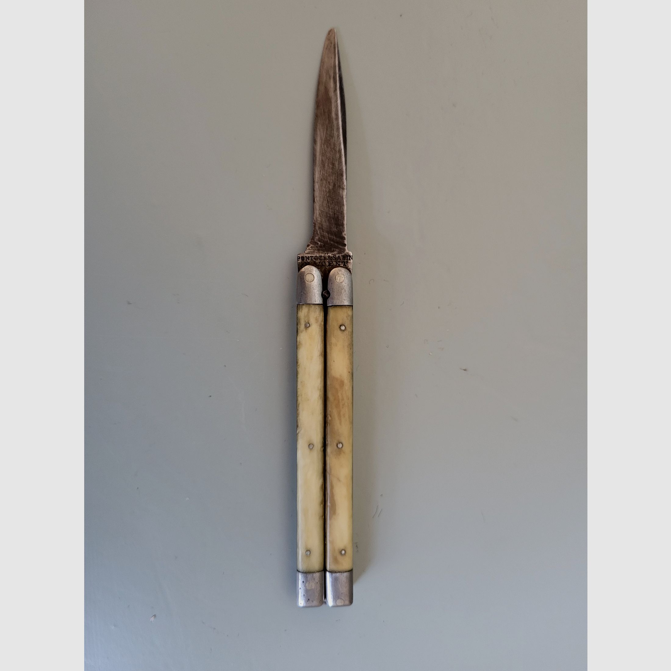 Antike Bonsa Böntgen & Sabin Solingen Taschenmesser - 1890er Jahre - Horn Griff