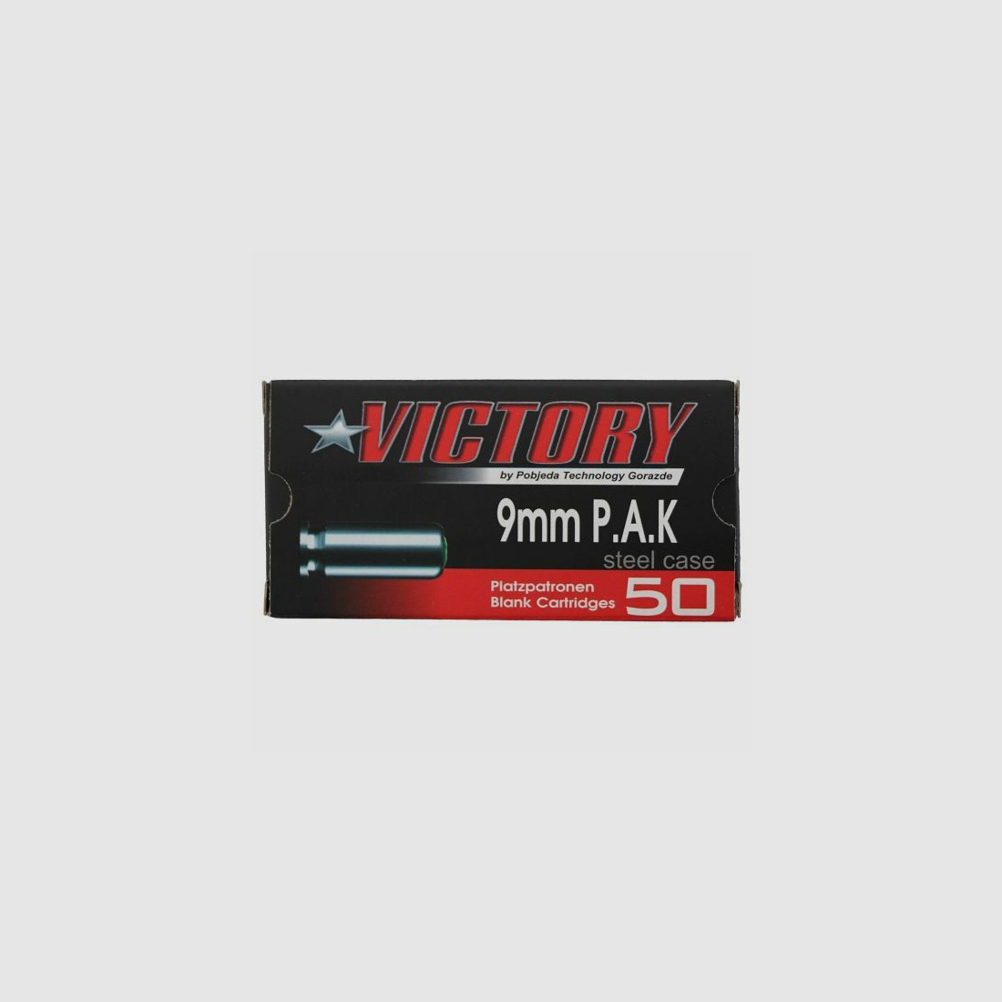 Pobjeda Technology Victory Platzpatronen Kal. 9 mm P.A.K. Platzpatronen - 50 Stück