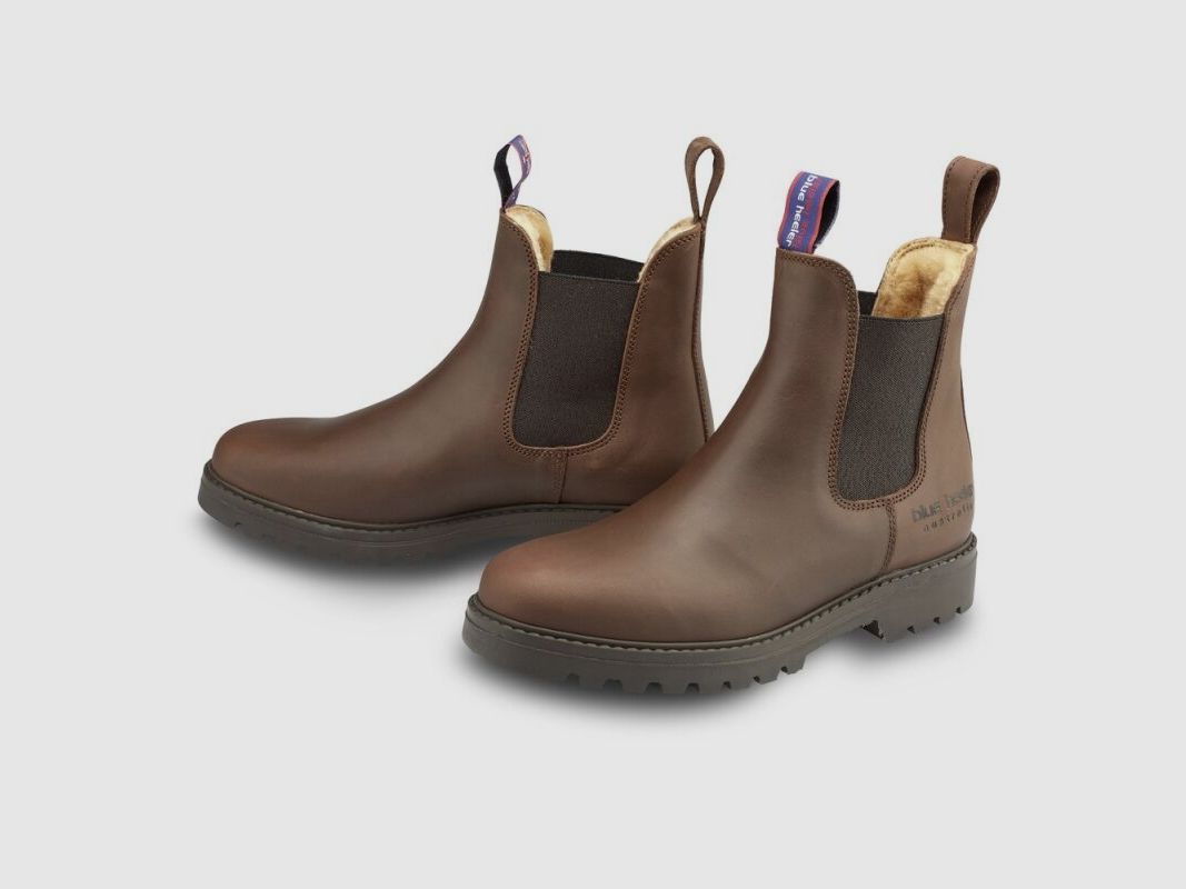 Blue Heeler Chelsea Boots Jackaroo mit Lammfell Braun