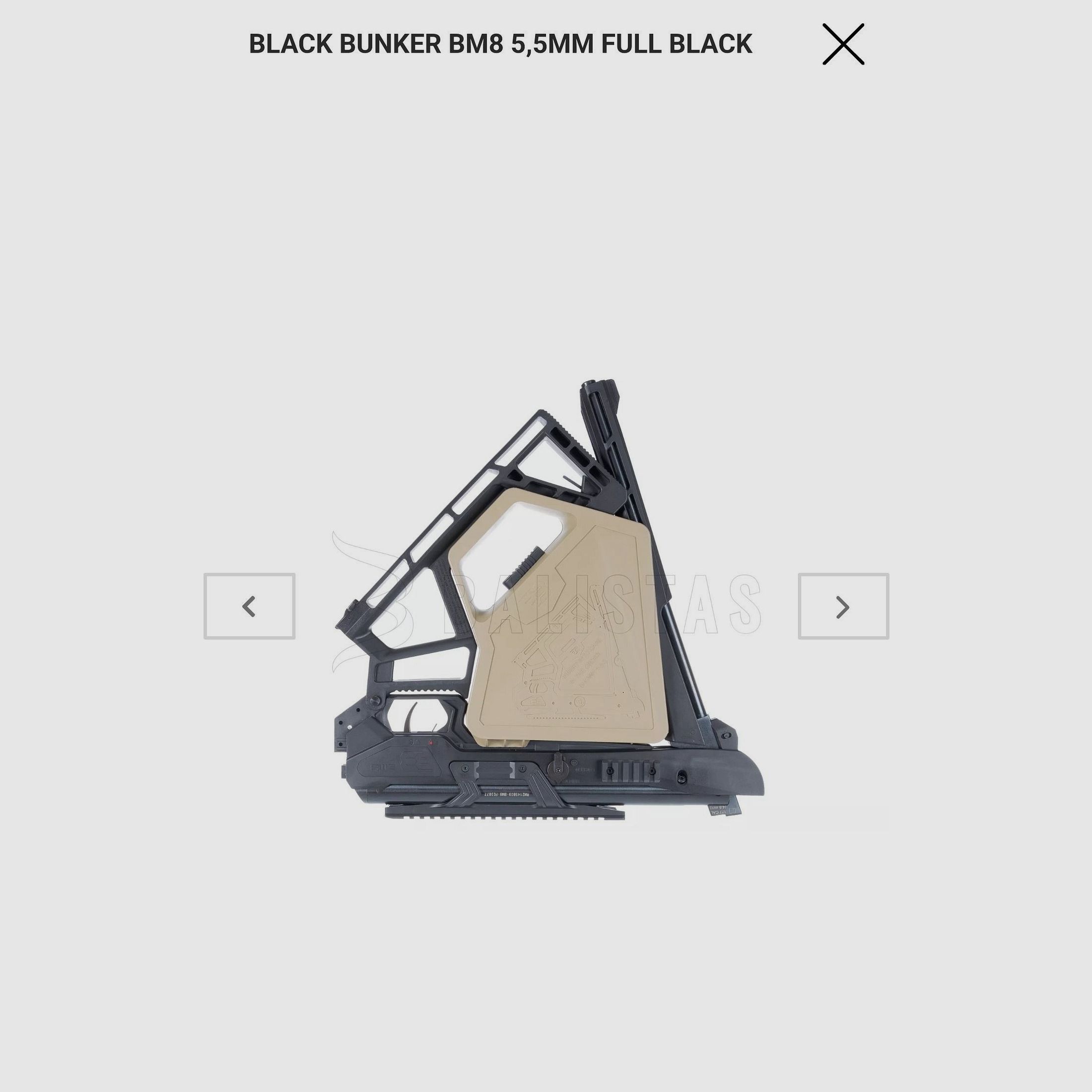 Black Bunker BM8 fucile ad aria compressa pieghevole Survival calibro 5,5 mm Diabolo nero -7,5 Joule